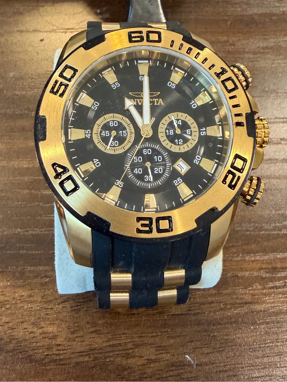 Invicta Gold and Black Chronograph Sport Watch